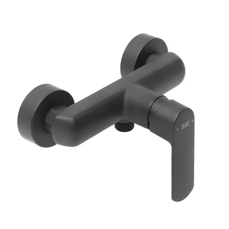 Stenska enoročna armatura za tuš SAT Feel u mat crnoj boji brez tuš seta.