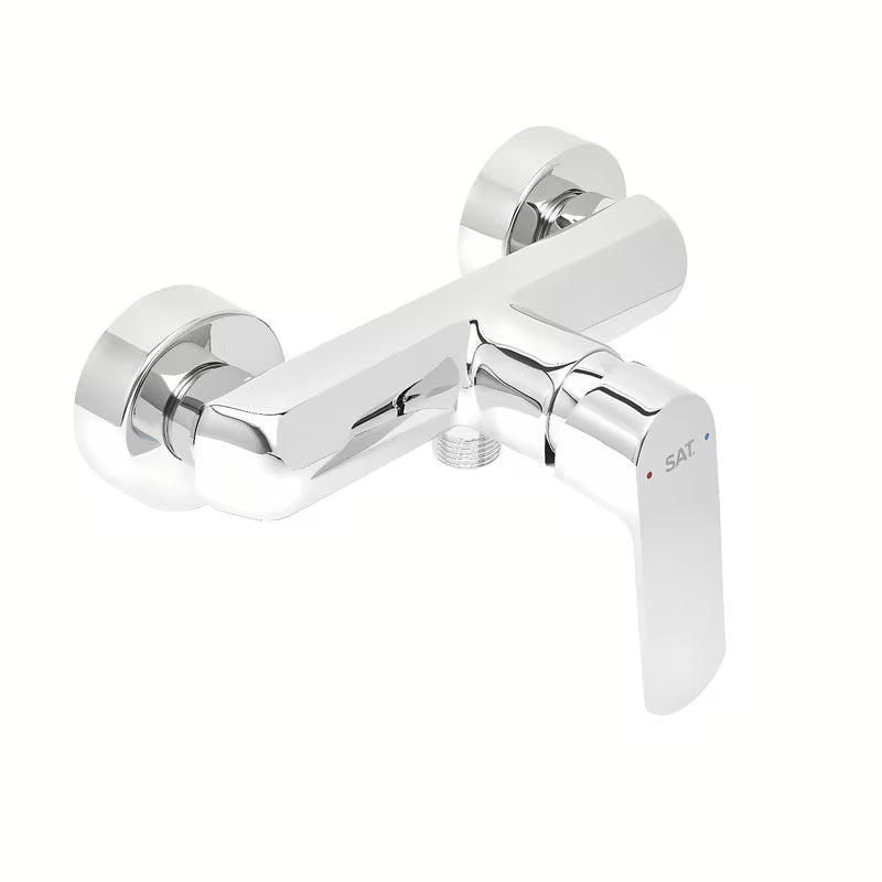 Stenska enoročna armatura za tuš SAT Feel u kromiranoj izvedbi brez tuš seta.