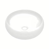 Bijeli okrugli keramički umivalnik na ploščo SAT Feel promjera 36 cm