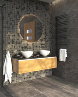 Keramički umivalnik na ploščo SAT Feel 38x38 cm u sjajnoj bijeloj boji s valovitim rubom.