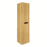 Visoka viseča kopalniška omarica SAT Fusion 40x149x33 cm u dekoru medenog hrasta sa staklenim policama