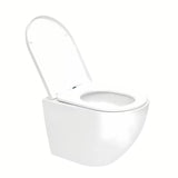 Bela viseča WC školjka SAT Fusion z vrtinčnim splakovanjem in sedežem mehko Zapiranje Soft Close.