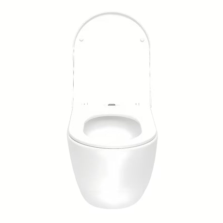 Bela viseča WC školjka SAT Fusion z vrtinčnim splakovanjem in sedežem mehko Zapiranje Soft Close.