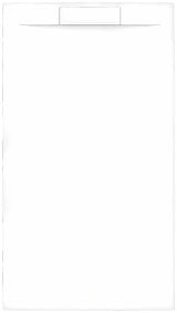 Pravokotna tuš kad SAT Fusion 100x90 cm iz litega marmorja v barvi blanco