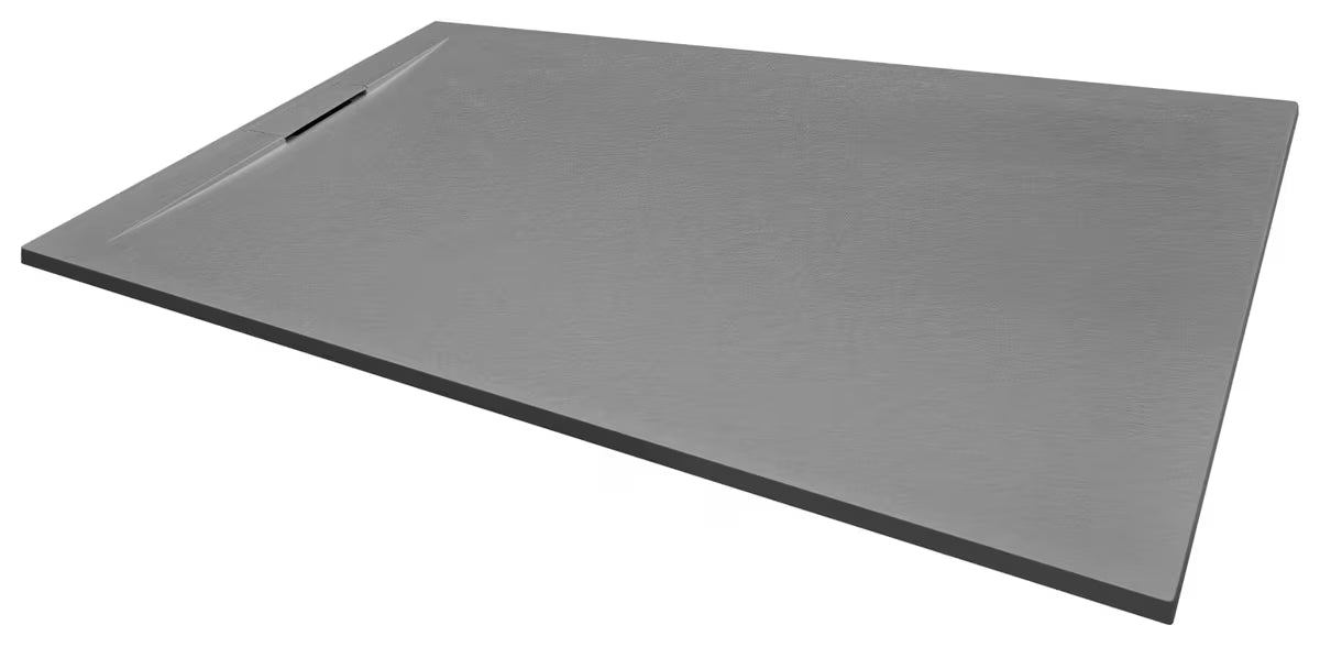 Siva pravokotna tuš kad SAT Fusion iz litega marmorja 160x80 cm