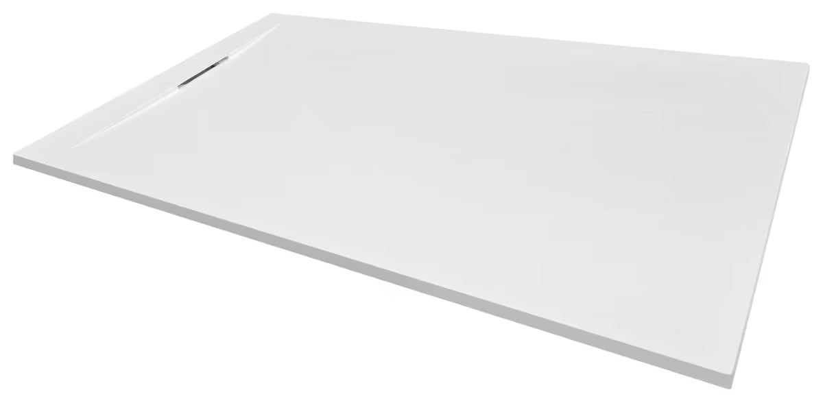 Pravokotna tuš kad SAT Fusion 160x90 cm iz litega marmorja v barvi blanco
