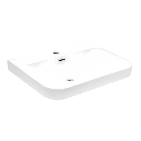 Bel keramični pohištveni umivalnik SAT Fusion 60,5x46,3 cm z odprtino za pro armaturo na sredini