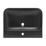 Za Kopalniško Pohištvo keramični umivalnik SAT Fusion 60,5x46,3 cm v mat črni barvi s prelivom