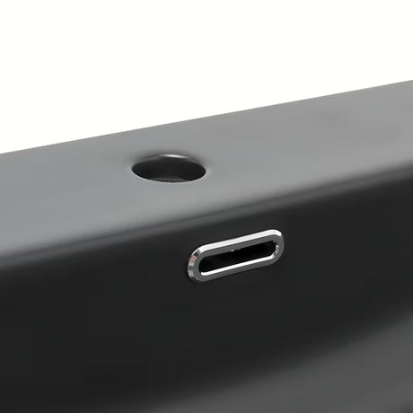 Za Kopalniško Pohištvo keramični umivalnik SAT Fusion 60,5x46,3 cm v mat črni barvi s prelivom