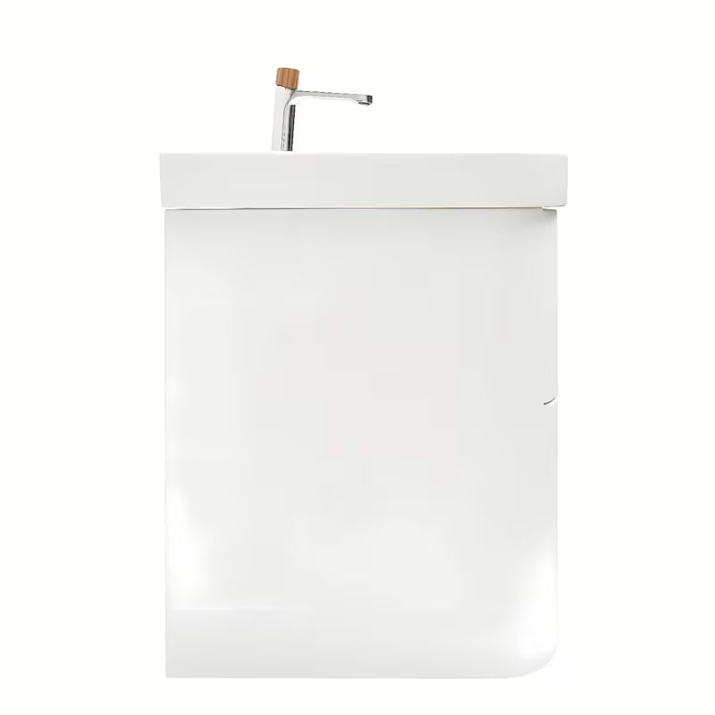 Viseča omarica z umivalnikom SAT Fusion 97,5x53x45 cm v mat beli z armaturo brez odtoka