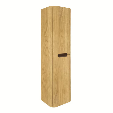 Visoka viseča kopalniška omarica SAT Fusion 40x149x33 cm v dekorju medenega hrasta s steklenimi policami