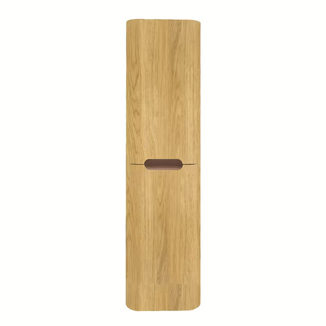Visoka viseča kopalniška omarica SAT Fusion 40x149x33 cm v dekorju medenega hrasta s steklenimi policami