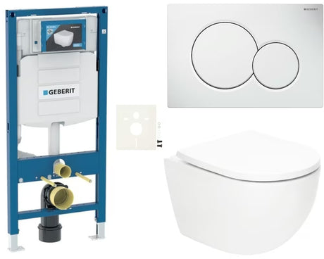 Viseči WC set SAT Fusion z vrtinčnim splakovanjem in modulom Geberit Duofix