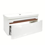 Viseča kopalniška omarica SAT Fusion s keramičkim umivaonikom u mat bijeloj izvedbi