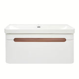 Viseča kopalniška omarica SAT Fusion s keramičkim umivaonikom u mat bijeloj izvedbi