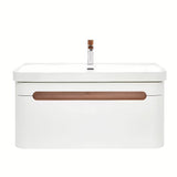 Viseča kopalniška omarica SAT Fusion z umivalnikom u mat bijeloj boji sa zaobljenim kutovima