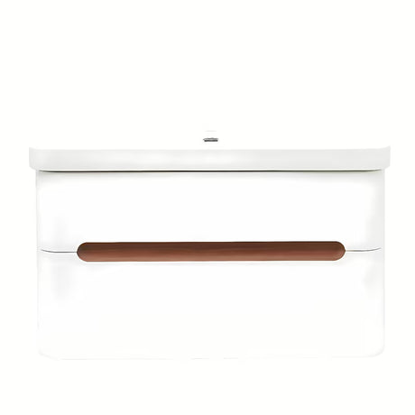 Viseča kopalniška omarica SAT Fusion s keramičkim umivaonikom u mat bijeloj boji