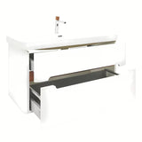 Viseča omarica z umivalnikom SAT Fusion 97,5x53x45 cm u mat bijeloj boji z armaturo brez odtoka