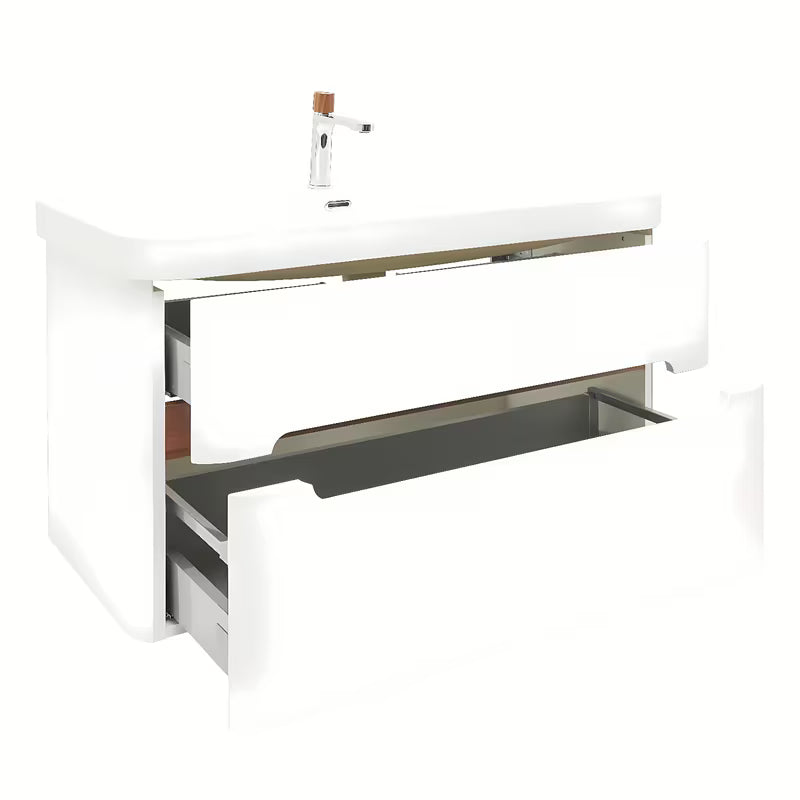 Viseča omarica z umivalnikom SAT Fusion 97,5x53x45 cm u mat bijeloj boji z armaturo brez odtoka