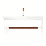 Viseča omarica z umivalnikom SAT Fusion 97,5x53x45 cm u mat bijeloj boji z armaturo brez odtoka