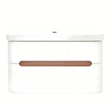 Viseča kopalniška omarica z umivalnikom SAT Fusion u mat bijeloj boji s dvije ladice.