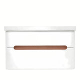 Viseča kopalniška omarica z umivalnikom SAT Fusion u mat bijeloj boji s dvije ladice.