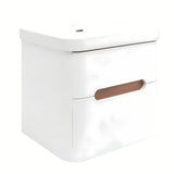 Viseča ormarić s namještajskim umivaonikom SAT Fusion u mat bijeloj boji s dvije ladice