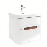 Viseča kopalniška omarica SAT Fusion s keramičkim umivaonikom u mat bijeloj izvedbi