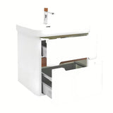 Viseča kopalniška omarica SAT Fusion s keramičkim umivaonikom u mat bijeloj izvedbi