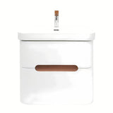 Viseča kopalniška omarica SAT Fusion s keramičkim umivaonikom u mat bijeloj izvedbi