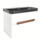 Viseča kopalniška omarica SAT Fusion s keramičkim umivaonikom u mat bijeloj izvedbi