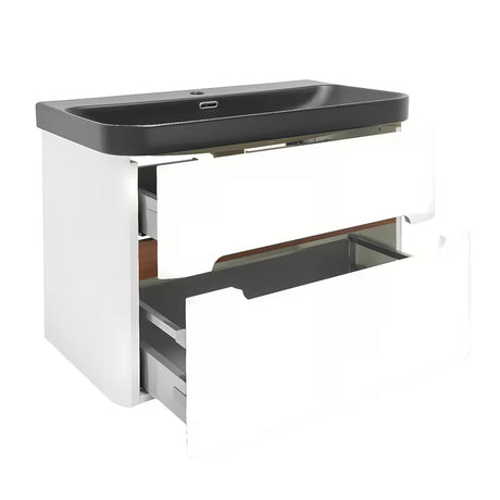 Viseča kopalniška omarica SAT Fusion s keramičkim umivaonikom u mat bijeloj izvedbi