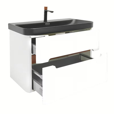 Viseča kopalniška omarica SAT Fusion z umivalnikom u mat bijeloj izvedbi sa zaobljenim kutovima