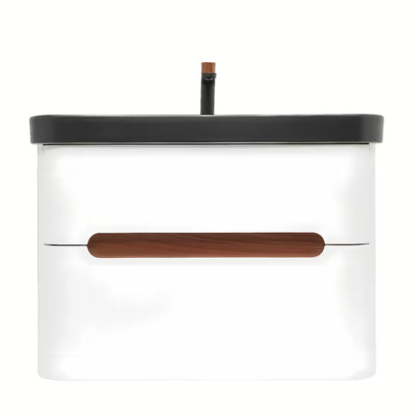 Viseča kopalniška omarica SAT Fusion z umivalnikom u mat bijeloj izvedbi sa zaobljenim kutovima