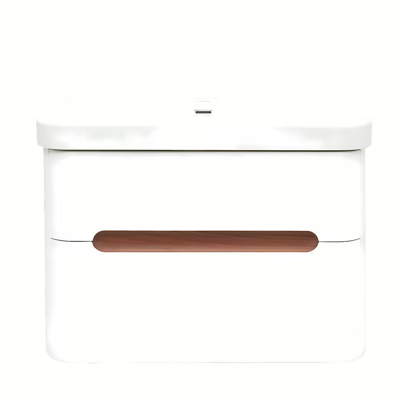 Viseča kopalniška omarica SAT Fusion s keramičkim umivaonikom u mat bijeloj izvedbi