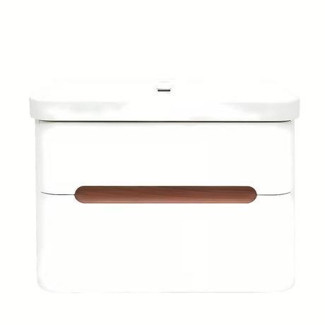 Viseča kopalniška omarica SAT Fusion s keramičkim umivaonikom u mat bijeloj izvedbi