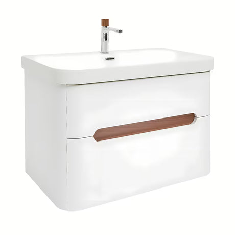 Viseča omarica z umivalnikom SAT Fusion u mat bijeloj boji s dvije ladice