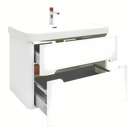 Viseča omarica z umivalnikom SAT Fusion u mat bijeloj boji s dvije ladice