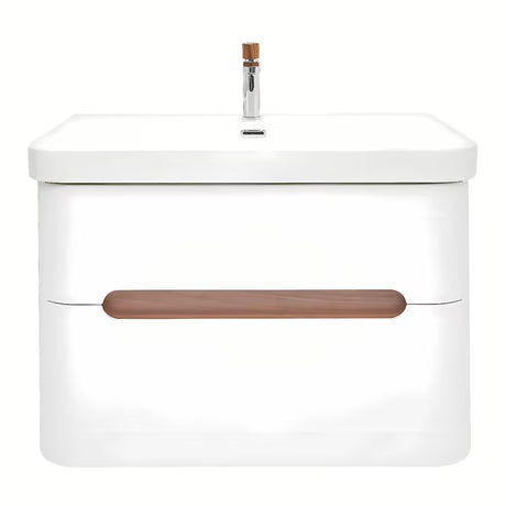 Viseča kopalniška omarica SAT Fusion s keramičkim umivaonikom u mat bijeloj izvedbi