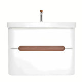 Viseča kopalniška omarica SAT Fusion s keramičkim umivaonikom u mat bijeloj izvedbi