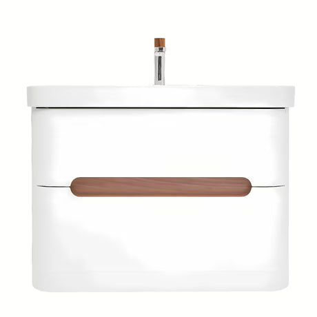 Viseča kopalniška omarica SAT Fusion s keramičkim umivaonikom u mat bijeloj izvedbi