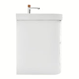 Viseča kopalniška omarica SAT Fusion s keramičkim umivaonikom u mat bijeloj izvedbi