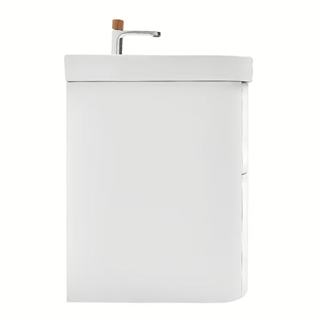 Viseča kopalniška omarica SAT Fusion s keramičkim umivaonikom u mat bijeloj izvedbi