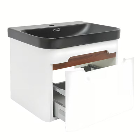 Viseča kopalniška omarica z umivalnikom SAT Fusion u mat bijeloj boji sa zaobljenim rubovima