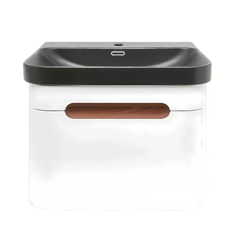 Viseča kopalniška omarica z umivalnikom SAT Fusion u mat bijeloj boji sa zaobljenim rubovima