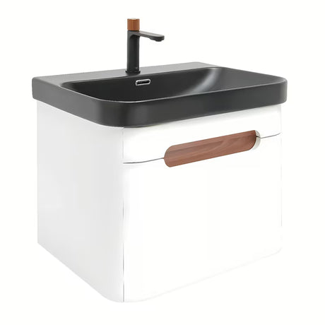 Viseča omarica z umivalnikom SAT Fusion u mat bijeloj boji sa zaobljenim rubovima i ladicom