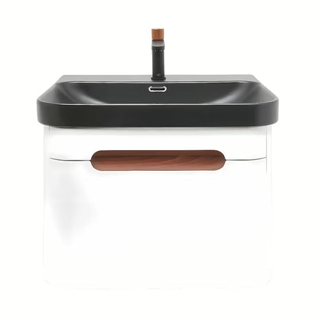 Viseča omarica z umivalnikom SAT Fusion u mat bijeloj boji sa zaobljenim rubovima i ladicom