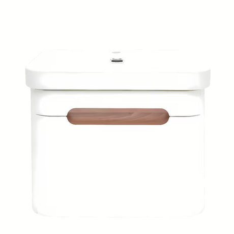 Viseča kopalniška omarica SAT Fusion s keramičkim umivaonikom u mat bijeloj boji