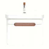 Viseča kopalniška omarica SAT Fusion s keramičkim umivaonikom u mat bijeloj boji z vtičnico.