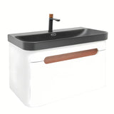 Viseča ormarić SAT Fusion s umivaonikom za namještaj u mat bijeloj i mat crnoj boji